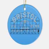 Bristol Slogan Sign Blue Keramisch Ornament (Links)