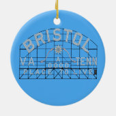 Bristol Slogan Sign Blue Keramisch Ornament (Achterkant)