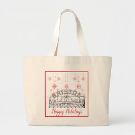 Bristol Slogan Sign Kerstmis - Winkelen Grote Tote Bag