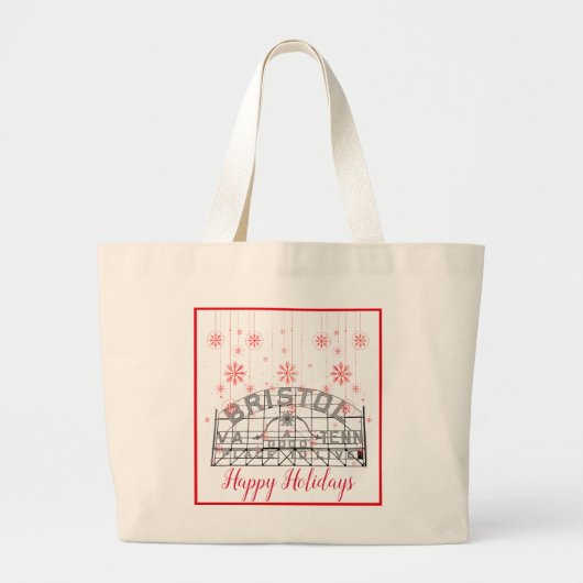 Bristol Slogan Sign Kerstmis - Winkelen Grote Tote Bag (Voorkant)