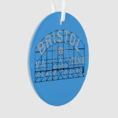 Bristol Slogan Sign op blauw Ornament (voorkant)