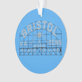 Bristol Slogan Sign op blauw Ornament (voorkant)