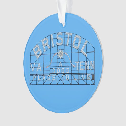 Bristol Slogan Sign op blauw Ornament (voorkant)