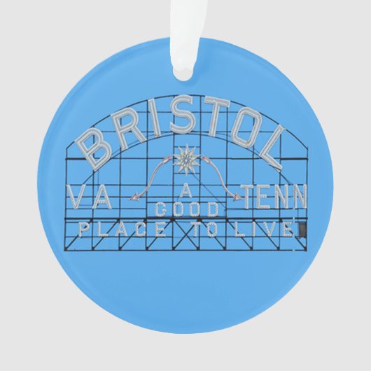 Bristol Slogan Sign op blauw Ornament (voorkant)