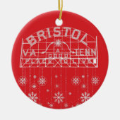 Bristol Slogan Sign Red Kerstcirkel Keramisch Ornament (Voorkant)