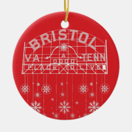 Bristol Slogan Sign Red Kerstcirkel Keramisch Ornament