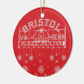 Bristol Slogan Sign Red Kerstcirkel Keramisch Ornament (Links)