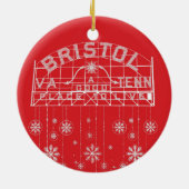 Bristol Slogan Sign Red Kerstcirkel Keramisch Ornament (Achterkant)