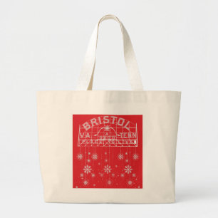 Bristol Slogan Sign Red Kerstmis Grote Tote Bag