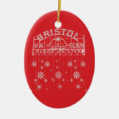 Bristol Slogan Sign Red Kerstmis Keramisch Ornament (Voorkant)