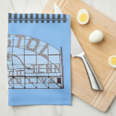 Bristol Slogan Sign. with Tracks on Blue Theedoek (Quarter Fold)