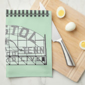 Bristol Slogan Teken met Tracks op  Green Theedoek (Quarter Fold)