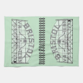 Bristol Slogan Teken met Tracks op  Green Theedoek (Horizontaal)