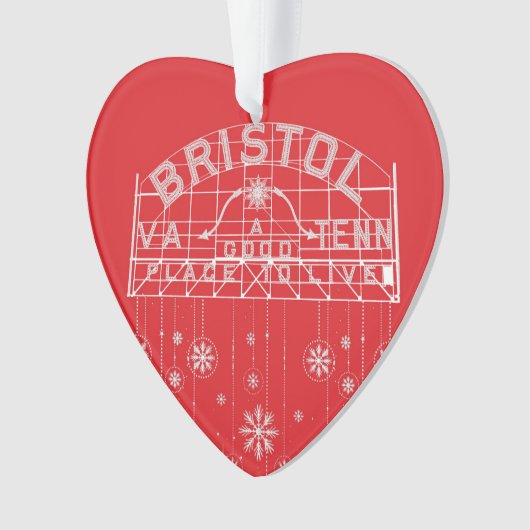 Bristol Slogan teken rode kerst hart Ornament (voorkant)