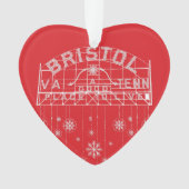 Bristol Slogan teken rode kerst hart Ornament (voorkant)