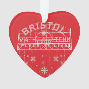 Bristol Slogan teken rode kerst hart Ornament