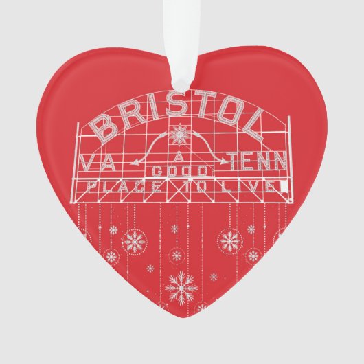 Bristol Slogan teken rode kerst hart Ornament (voorkant)