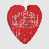 Bristol Slogan teken rode kerst hart Ornament (voorkant)