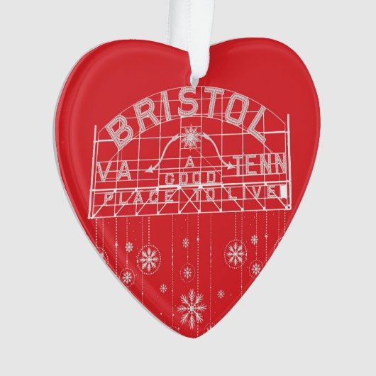 Bristol Slogan teken rode kerst hart Ornament (voorkant)