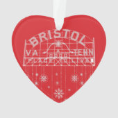 Bristol Slogan teken rode kerst hart Ornament (achterkant)