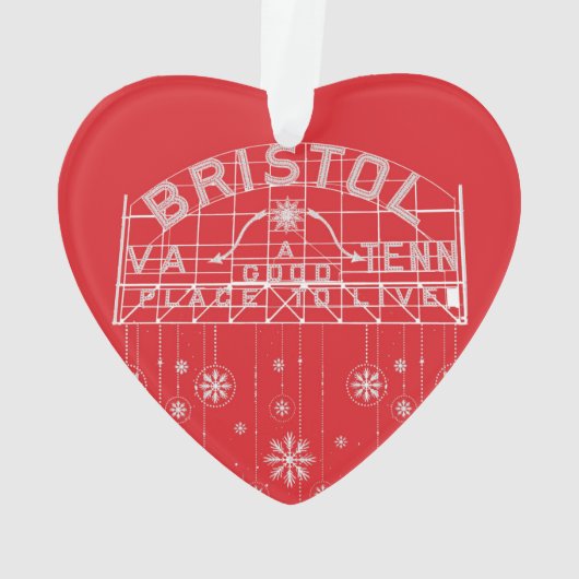 Bristol Slogan teken rode kerst hart Ornament (achterkant)