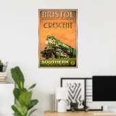 BRISTOL Tennessee Virginia Crescent Beperkte Poste Poster (Thuiskantoor)