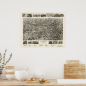 Bristol, TN Panorama Map - 1912 Poster (Keuken)