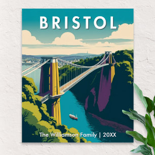 Bristol UK Clifton Suspension Bridge Retro Reizen Poster