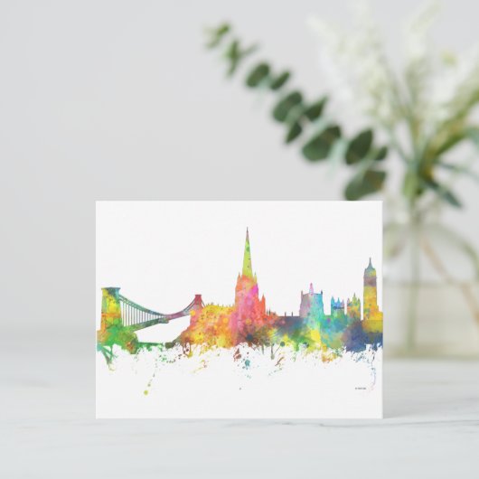 BRISTOL, UK SKYLINE BRIEFKAART (Staand voorkant)