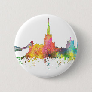 BRISTOL, UK SKYLINE RONDE BUTTON 5,7 CM
