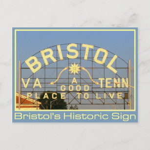 Bristol, VA & TN Historisch Sign Briefkaart