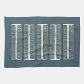 Bristol Virginia Tennessee Marker blauw grijs Theedoek (Horizontaal)