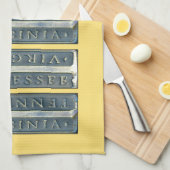 Bristol Virginia Tennessee Marker geel Theedoek (Quarter Fold)