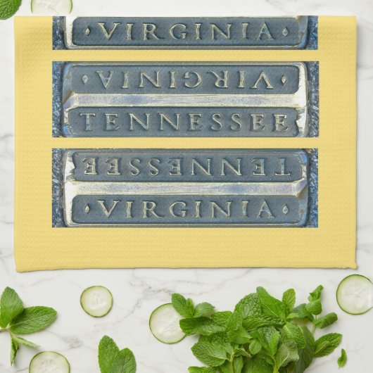 Bristol Virginia Tennessee Marker Theedoek (Gevouwen)