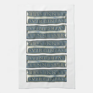Bristol Virginia Tennessee Marker white Theedoek