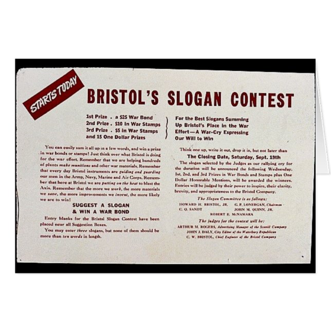 Bristol's Slogan Contest (Voorkant Horizontaal)