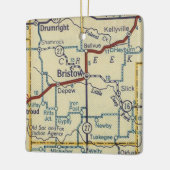 Bristow Oklahoma Retro Map Keramisch Ornament (Links)