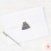 Brit - Britse Korthaar kat Halloween Ronde Sticker (Envelop)