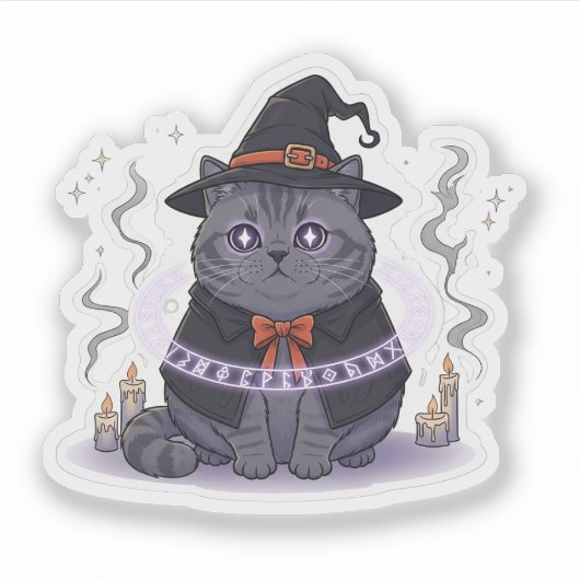 Brit Familiar: de Britse Korthaar Heks Sticker (Voorkant)