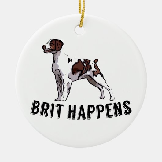 Brit Happens - Brittany Keramisch Ornament (Voorkant)