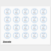 Brit Milah Baby Boy Blue Mazel Tov Hebrew Ronde Sticker (Vel)