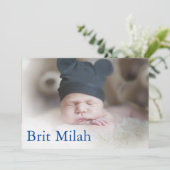 Brit Milah Photo Baby Boy Hebrew Jwish Kaart (Staand voorkant)