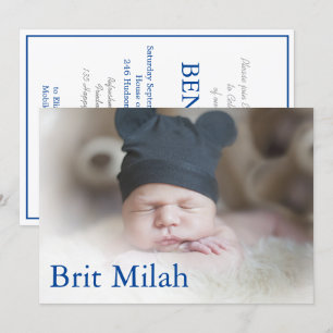 Brit Milah Photo Baby Boy Hebrew Jwish Kaart