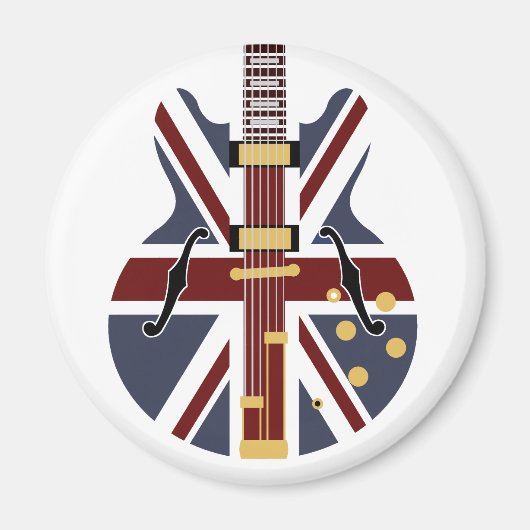 Brit Pop Mod Union Jack Guitar Magneet (Voorkant)