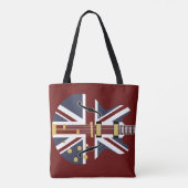 Brit Pop Union Jack Guitar Tote Bag (Achterkant)