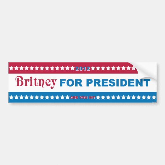 Brit voor President! Bumpersticker (Voorkant)