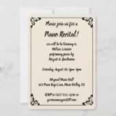 Brita aan de piano door Carl Larsson, Muziekrecita Kaart (Achterkant)