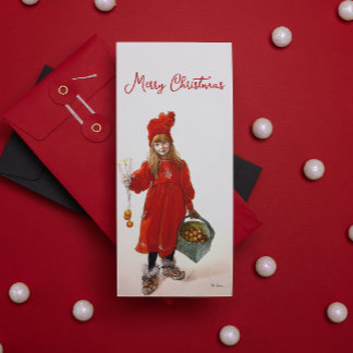 Brita als Iduna Carl Larsson Vintage Art Christmas Feestdagenkaart