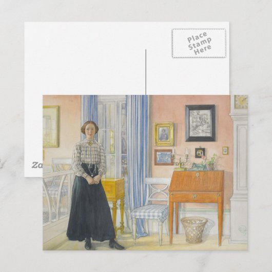 Brita Beside a Writing Desk Briefkaart (Voorkant / Achterkant)
