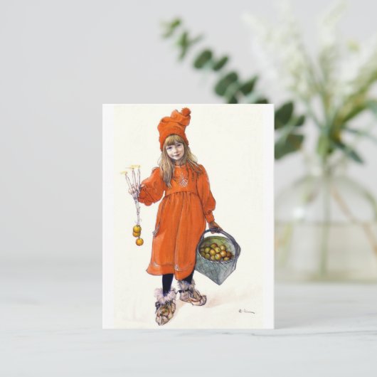 Brita (Iduna) met kaarsen en appels Briefkaart (Staand voorkant)